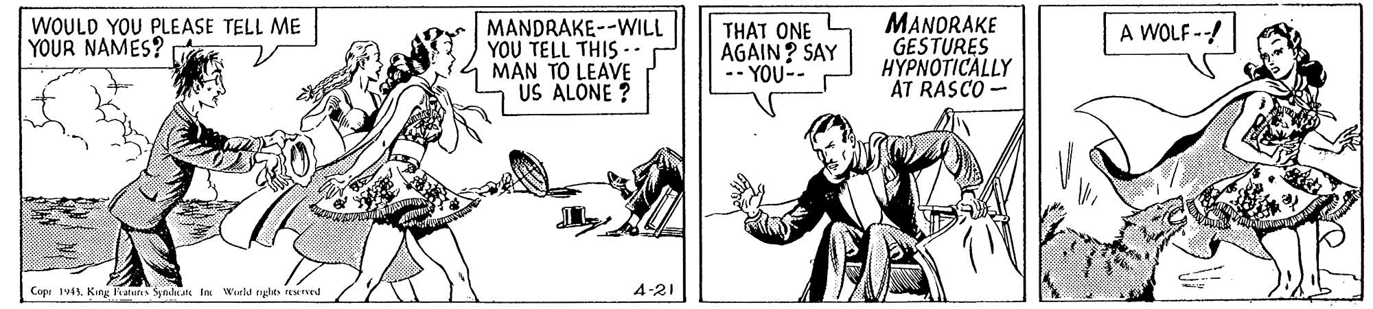 Parallel OCR: MANDRAKE--WILL YOU TELL THIS-- MAN TO LEAVE US ALONE ? MANORAKE GESTURES HYPNOTICALLY AT RASCO - WOULD YOU PLEASE TELL ME YOUR NAMES? THAT ONE AGAIN? SAY -- YOU-- A WOLF --! Cop: 1v4. King Patuns Synditate ln Wirld eights resrved 4-21 MANDRAKE--WILL YOU TELL THIS-- MAN TO LEAVE US ALONE ? MANORAKE GESTURES HYPNOTICALLY AT RASCO - WOULD YOU PLEASE TELL ME YOUR NAMES? THAT ONE AGAIN? SAY -- YOU-- A WOLF --! Cop: 1v4. King Patuns Synditate ln Wirld eights resrved 4-21