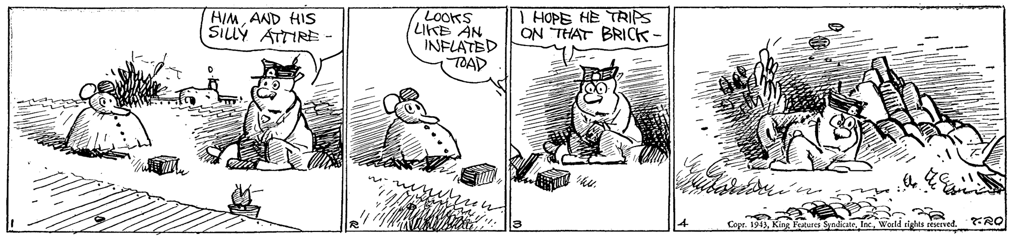 Parallel OCR: LOOKS LIKE AN INFLATED TOAD I HOPE HE TRIPS ON THAT BRICK- HIMAND HIs SILLY ATTIRE - RO IncWorld tights LOOKS LIKE AN INFLATED TOAD I HOPE HE TRIPS ON THAT BRICK- HIMAND HIs SILLY ATTIRE - RO IncWorld tights