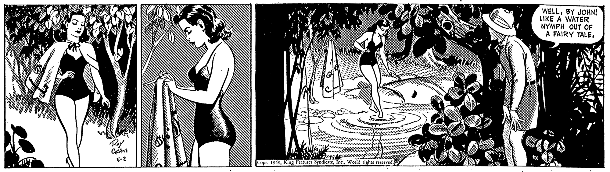 Sleeve OCR: WELLBY JOHN! LIKE A WATER NYMPH OUT OF A FAIRY TALERay 5-2 Copr. 199World rights reserved WELLBY JOHN! LIKE A WATER NYMPH OUT OF A FAIRY TALERay 5-2 Copr. 199King Features SyndicateWorld rights reserved