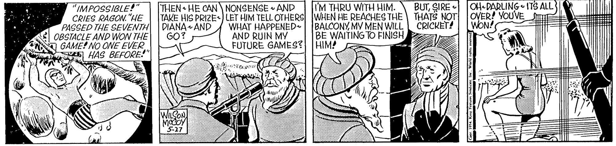 Line OCR: BUTSIRE OH•DARLING ITS ALL OVER! YOUVE SH WON! I'M THRU WITH HIM. "IMPOSSIBLE!" CRIES RAGON. "HE PASSED THE SEVENTH OBSTACLE AND WON THE GAME! NO ONE EVER HAS BEFORE!" THEN HE CAN NONSENSE AND TAKE HIS PRIZE LET HIM TELL OTHERS WHEN HE REACHES THE THATS NOT DIANA AND GO? WHAT HAPPENED«| BALCONYMY MEN WILL AND RUIN MY FUTURE GAMES? CRICKET! BE WAITING TO FINISH HIM! WILSON 5-27 BUTSIRE OH•DARLING ITS ALL OVER! YOUVE SH WON! I'M THRU WITH HIM. "IMPOSSIBLE!" CRIES RAGON. "HE PASSED THE SEVENTH OBSTACLE AND WON THE GAME! NO ONE EVER HAS BEFORE!" THEN HE CAN NONSENSE AND TAKE HIS PRIZE LET HIM TELL OTHERS WHEN HE REACHES THE THATS NOT DIANA AND GO? WHAT HAPPENED«| BALCONYMY MEN WILL AND RUIN MY FUTURE GAMES? CRICKET! BE WAITING TO FINISH HIM! WILSON 5-27