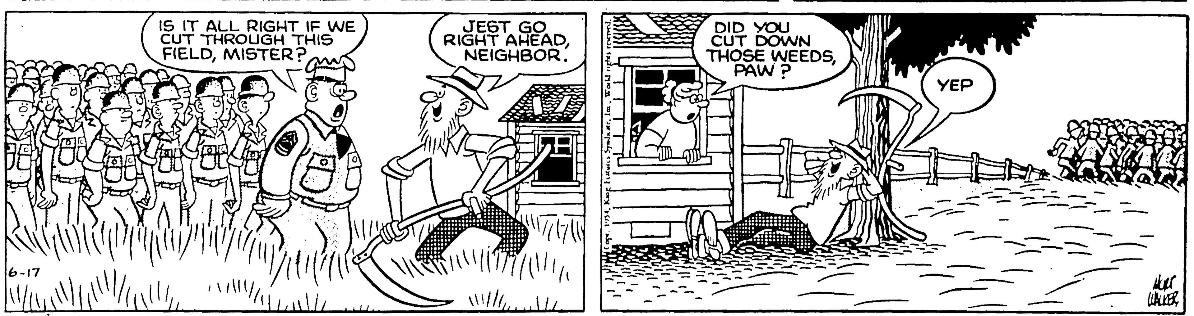 Fiction OCR: IS IT ALL RIGHT IF WE CUT THROUGH THIS FIELDMISTER? JEST GO RIGHT AHEADNEIGHBOR. DID YOU CUT DOWN THOSE WEEDSPAW ? YEP 6-17 ker ? IS IT ALL RIGHT IF WE CUT THROUGH THIS FIELDMISTER? JEST GO RIGHT AHEADNEIGHBOR. DID YOU CUT DOWN THOSE WEEDSPAW ? YEP 6-17 ker ?