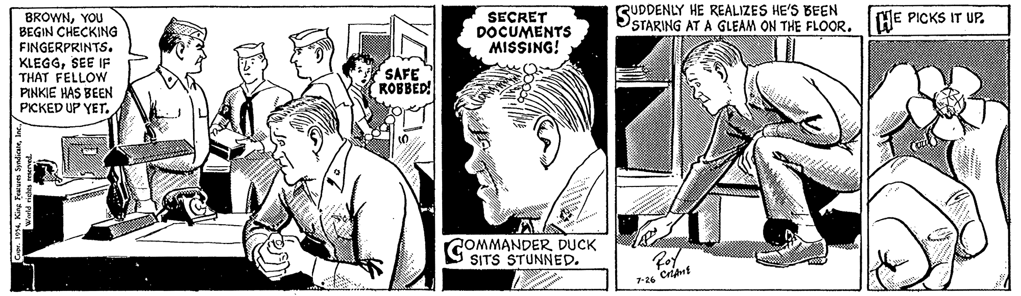 Gesture OCR: BROWNYOU BEGIN CHECKING FINGERPRINTS. KLEGGSEE IF THAT FELLOW PINKJE HAS BEEN PICKED UP YET. SECRET DOCUMENTS MISSING! SUDDENLY HE REALIZES HE'S BEEN STARING AT A GLEAM ON THE FLOOR. IHE PICKS IT UP. SAFE ROBBED! COMMANDER DUCK 9 SITS STUNNED. Roy 7-26 Criant BROWNYOU BEGIN CHECKING FINGERPRINTS. KLEGGSEE IF THAT FELLOW PINKJE HAS BEEN PICKED UP YET. SECRET DOCUMENTS MISSING! SUDDENLY HE REALIZES HE'S BEEN STARING AT A GLEAM ON THE FLOOR. IHE PICKS IT UP. SAFE ROBBED! COMMANDER DUCK 9 SITS STUNNED. Roy 7-26 Criant