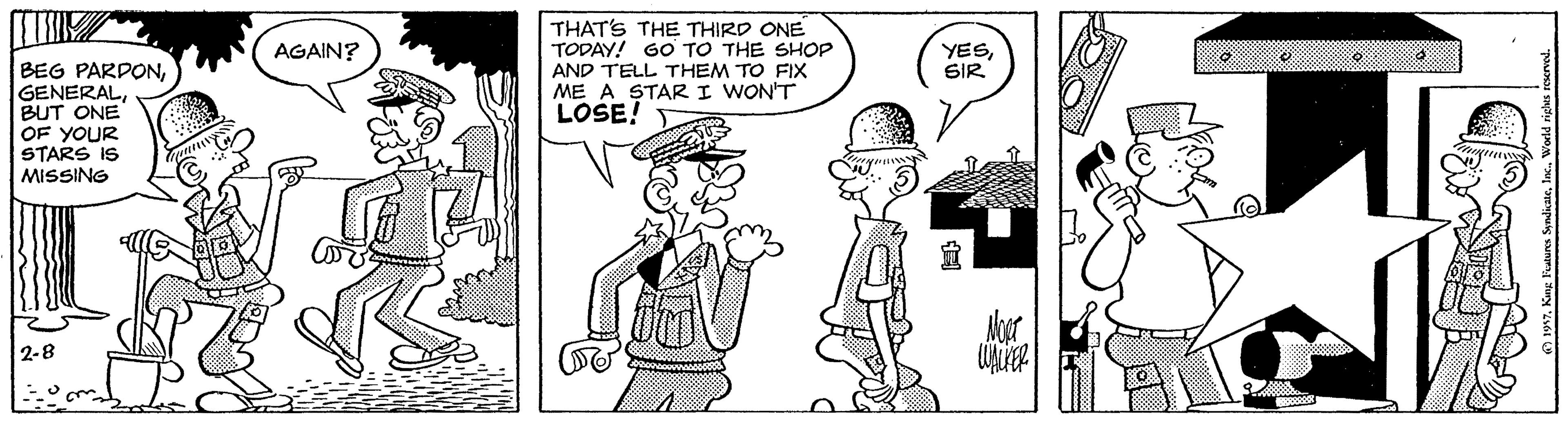 Drawing OCR: THAT'S THE THIRD ONE TODAY! G0 TO THE SHOP AND TELL THEM TO FIX ME A STAR I WON'T LOSE! YESSIR AGAIN? BEG PARDONBUT ONE OF YOUR STARS IS MISSING 2-8 THAT'S THE THIRD ONE TODAY! G0 TO THE SHOP AND TELL THEM TO FIX ME A STAR I WON'T LOSE! YESSIR AGAIN? BEG PARDONBUT ONE OF YOUR STARS IS MISSING 2-8