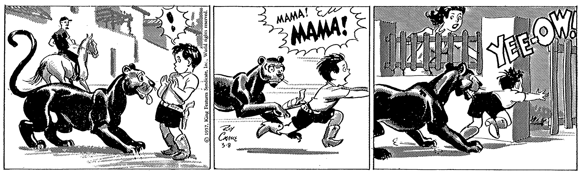 Illustration OCR: MAMA! MAMA! YEE-OW Ry 3-8 MAMA! MAMA! YEE-OW Ry 3-8