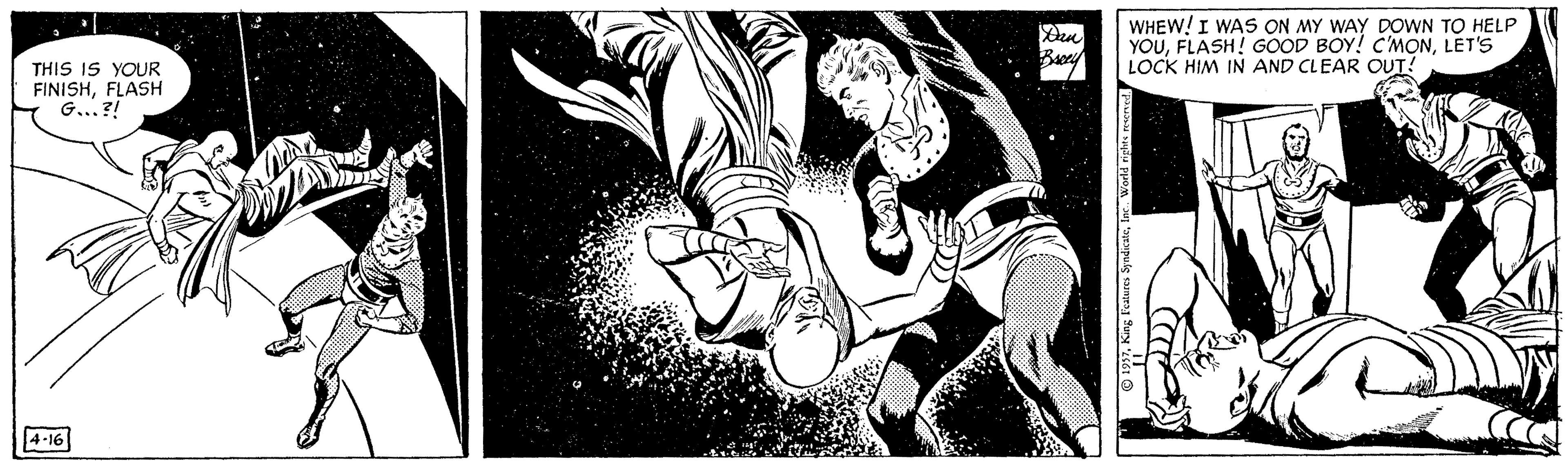 Fictional character OCR: WHEW! I WAS ON MY WAY DOWN TO HELP YOULET'S LOCK HIM IN AND CLEAR OUT! THIS IS YOUR FINISHFLASH G...?! 4-16 WHEW! I WAS ON MY WAY DOWN TO HELP YOUFLASH! GOOD BOY! C'MONLET'S LOCK HIM IN AND CLEAR OUT! THIS IS YOUR FINISHFLASH G...?! 4-16