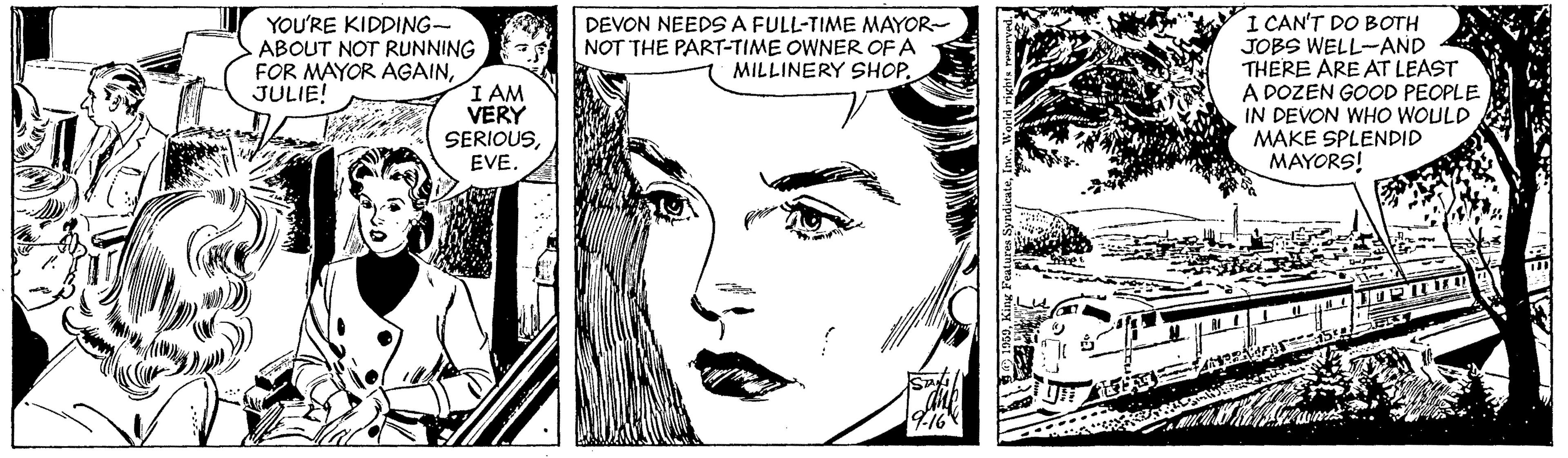 Jaw OCR: YOU'RE KIDDING- ABOUT NOT RUNNING FOR MAYOR AGAINI AM VERY SERIOUSEVE. I CAN'T DO BOTH JOBS WELL-AND THERE ARE AT LEAST A DOZEN GOOD PEOPLE IN DEVON WHO WOULD MAKE SPLENDID MAYORS! DEVON NEEDSA FULL-TIME MAYOR- NOT THE PART-TIME OWNER OFA MILLINERY SHOPJULIE! YOU'RE KIDDING- ABOUT NOT RUNNING FOR MAYOR AGAINI AM VERY SERIOUSEVE. I CAN'T DO BOTH JOBS WELL-AND THERE ARE AT LEAST A DOZEN GOOD PEOPLE IN DEVON WHO WOULD MAKE SPLENDID MAYORS! DEVON NEEDSA FULL-TIME MAYOR- NOT THE PART-TIME OWNER OFA MILLINERY SHOP