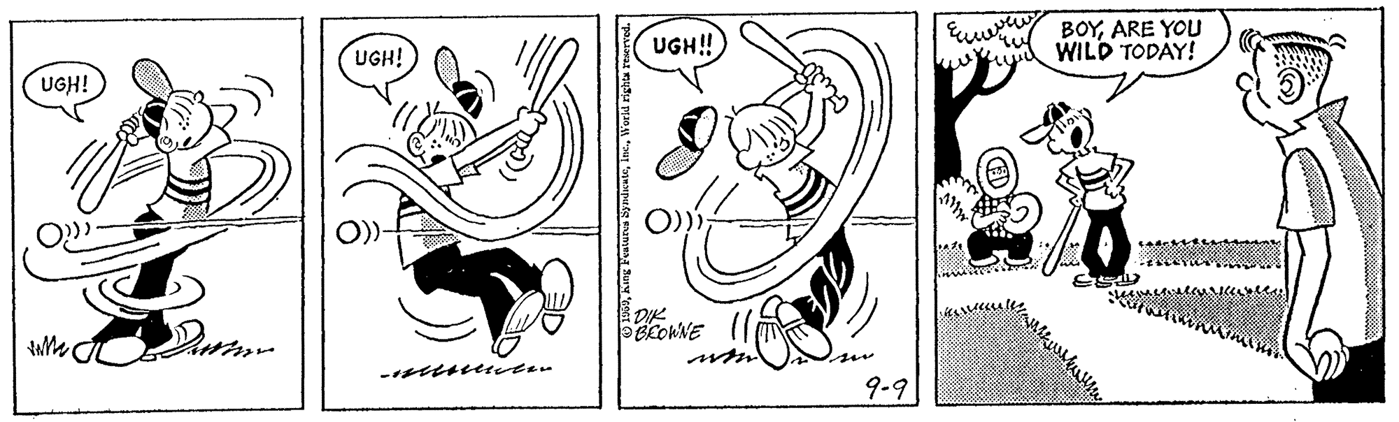 Illustration OCR: Ew BOYARE YOU WILD TODAY! UGH! UGH! UGH! PBLOWNE 9-9 Ew BOYARE YOU WILD TODAY! UGH! UGH! UGH! PBLOWNE 9-9