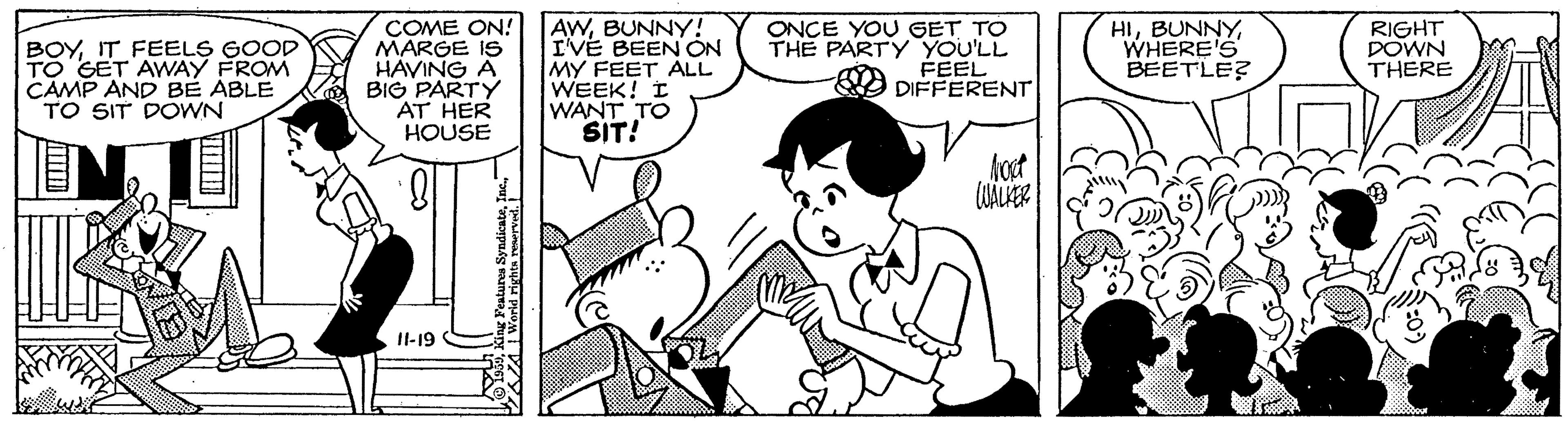 Sharing OCR: COME ON! MARGE IS HAVING A BIG PARTY AT HER HOUSE AWBUNNY! I'VE BEEN ÓN MY FEET ALL WEEK! I WANT TO SIT! ONCE YOU GET TO THE PARTY YOU'LL FEEL DIFFERENT BOYIT FEELS GOOD GET AWAY FROM CAMP AND B? ABLE TO SIT DOWN HIWHERE'S BEETLE? RIGHT DOWN THERE II-19 COME ON! MARGE IS HAVING A BIG PARTY AT HER HOUSE AWBUNNY! I'VE BEEN ÓN MY FEET ALL WEEK! I WANT TO SIT! ONCE YOU GET TO THE PARTY YOU'LL FEEL DIFFERENT BOYIT FEELS GOOD GET AWAY FROM CAMP AND B? ABLE TO SIT DOWN HIWHERE'S BEETLE? RIGHT DOWN THERE II-19