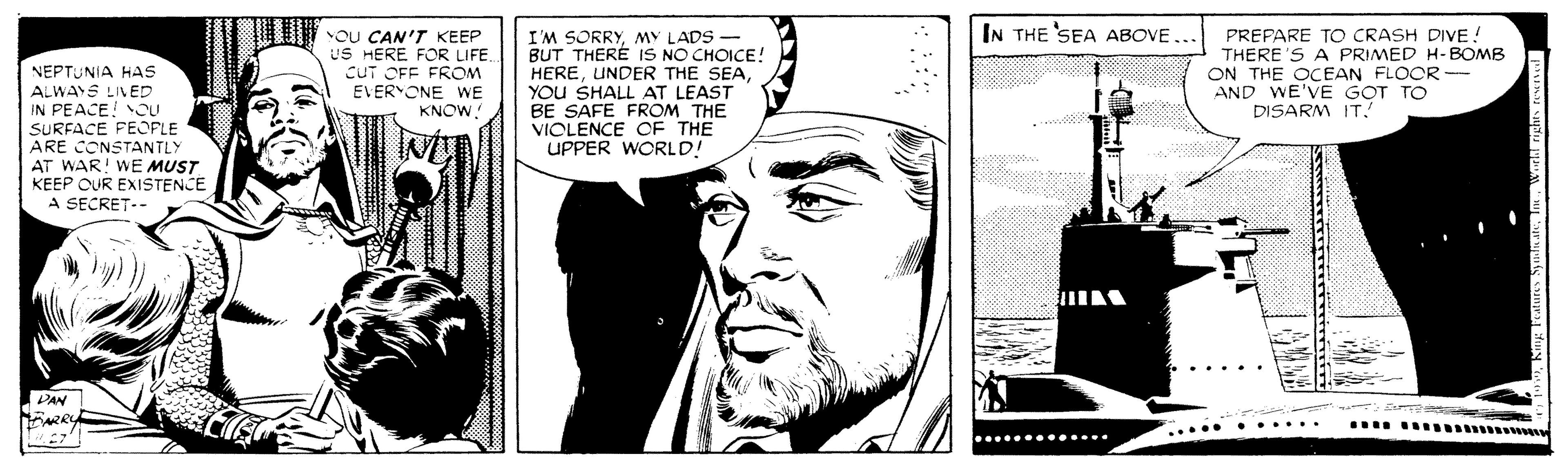 Comic book OCR: IN THE SEA ABOVE. NEPTUNIA HAS ALWAYS LIVED IN PEACE! OU SURFACE FEPLE ARE CONSTANTLY AT WAR! WE MUST KEEP OUR EXISTENCE A SECRET-- OU CAN'T KEEP US HERE FOR LIFE CUT OFF FROM EVERYONE WE KNOW I'M SORRYMY LADS - BUT THERÉ IS NO CHOICE! HEREYOU SHALL AT LEAST BE SAFE FROM THE VIOLENCE CF THE UPPER WORLD! PREPARE TOo CRASH DIVE! THERE 'S A PRIMED H- BOMB ON THE OCEAN FLOCR AND WE'VE GOT TO DISARM IT! PAN ...... ...... .... ..... IN THE SEA ABOVE. NEPTUNIA HAS ALWAYS LIVED IN PEACE! OU SURFACE FEPLE ARE CONSTANTLY AT WAR! WE MUST KEEP OUR EXISTENCE A SECRET-- OU CAN'T KEEP US HERE FOR LIFE CUT OFF FROM EVERYONE WE KNOW I'M SORRYMY LADS - BUT THERÉ IS NO CHOICE! HEREUNDER THE SEAYOU SHALL AT LEAST BE SAFE FROM THE VIOLENCE CF THE UPPER WORLD! PREPARE TOo CRASH DIVE! THERE 'S A PRIMED H- BOMB ON THE OCEAN FLOCR AND WE'VE GOT TO DISARM IT! PAN ...... ...... .... .....