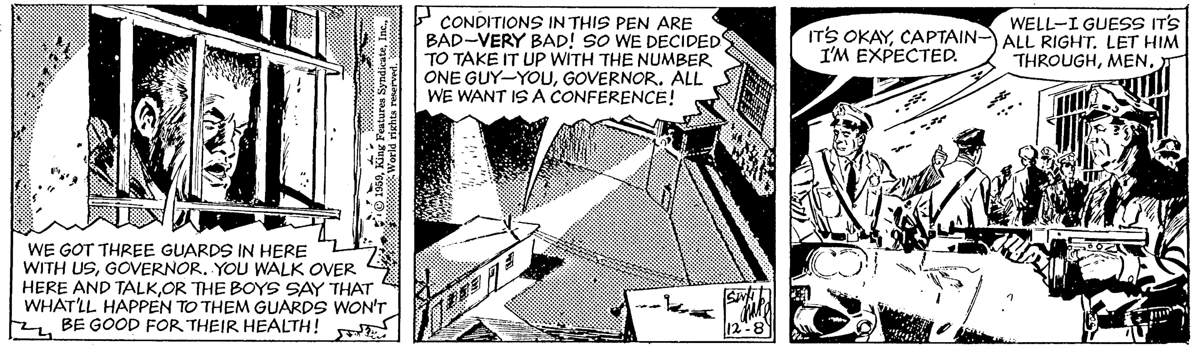 Urban design OCR: CONDITIONS IN THIS PEN ARE BAD-VERY BAD! SO WE DECIDEDS TO TAKE IT UP WITH THE NUMBER ONE GUY-YOUGOVERNOR. ALL WE WANT IS A CONFERENCE! WELL-I GUESS IT'S ALL RIGHT.LET HIM THROUGHCAPTAIN- I'M EXPECTED. WE GOT THREE GUARDS IN HERE WITH USGOVERNOR. YOU WALK OVER HERE AND TALKOR THE BOYS SAY THAT WHAT'LL HAPPEN TO THEM GUARDS WON'T 4BE GOOD FOR THEIR HEALTH! CONDITIONS IN THIS PEN ARE BAD-VERY BAD! SO WE DECIDEDS TO TAKE IT UP WITH THE NUMBER ONE GUY-YOUGOVERNOR. ALL WE WANT IS A CONFERENCE! WELL-I GUESS IT'S ALL RIGHT.LET HIM THROUGHIT'S OKAYCAPTAIN- I'M EXPECTED. WE GOT THREE GUARDS IN HERE WITH USGOVERNOR. YOU WALK OVER HERE AND TALKOR THE BOYS SAY THAT WHAT'LL HAPPEN TO THEM GUARDS WON'T 4BE GOOD FOR THEIR HEALTH!