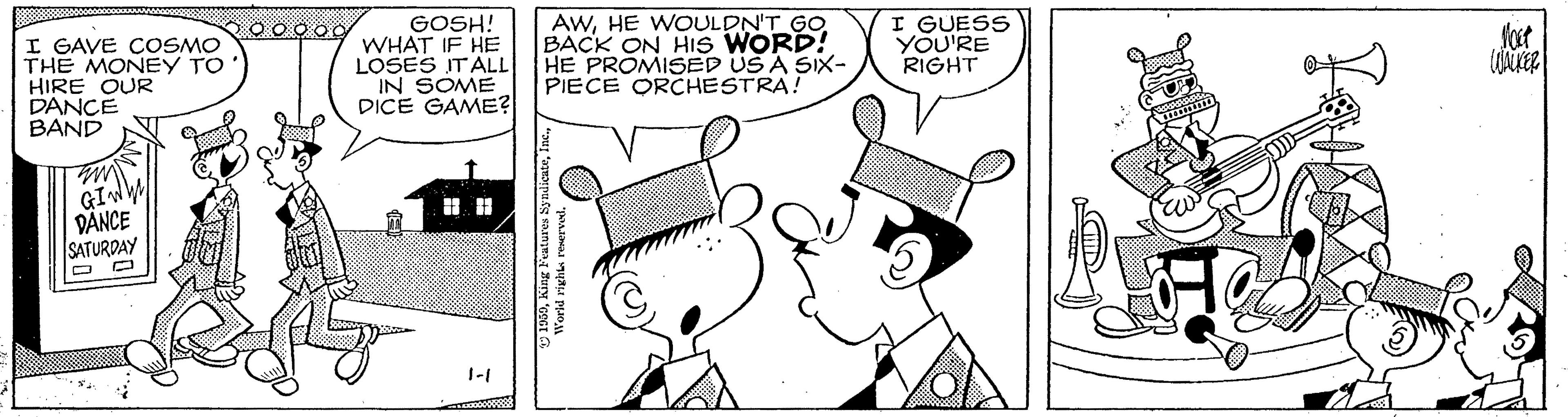 Mammal OCR: I GAVE COSMO THE MONEY TO HIRE OUR DANCE BAND GOSH! WHAT IF HE LOSES ITALL IN SOME DICE GAME? AwHE WOULDN'T GO BACK ON HIs WORD! HE PROMISED US A SIX- PIECE ORCHESTRA! I GUESS YOU'RE RIGHT GIW DÄNCE SATURDAY 1-1 1989King Featurew Syndi I GAVE COSMO THE MONEY TO HIRE OUR DANCE BAND GOSH! WHAT IF HE LOSES ITALL IN SOME DICE GAME? AwHE WOULDN'T GO BACK ON HIs WORD! HE PROMISED US A SIX- PIECE ORCHESTRA! I GUESS YOU'RE RIGHT GIW DÄNCE SATURDAY 1-1 1989King Featurew Syndi