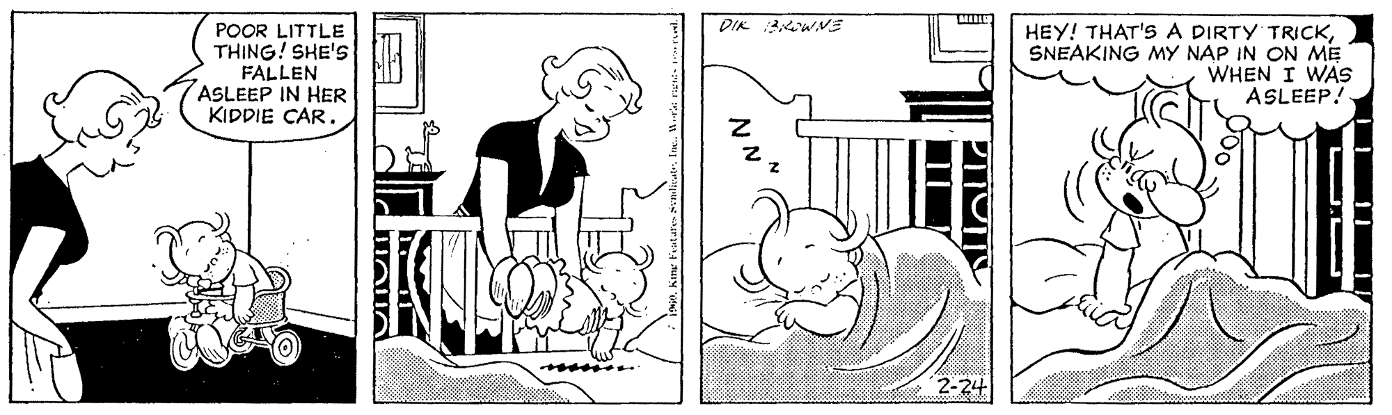 Gesture OCR: DIK 3WNE POOR LITTLE THING! SHE'S FALLEN ASLEEP IN HER KIDDIE CAR. HEY! THAT'S A DIRTY TRICKSNEAKING MY NAP IN ON ME WHEN I WAS ASLEEP! moso (2-24 DIK 3WNE POOR LITTLE THING! SHE'S FALLEN ASLEEP IN HER KIDDIE CAR. HEY! THAT'S A DIRTY TRICKSNEAKING MY NAP IN ON ME WHEN I WAS ASLEEP! moso (2-24