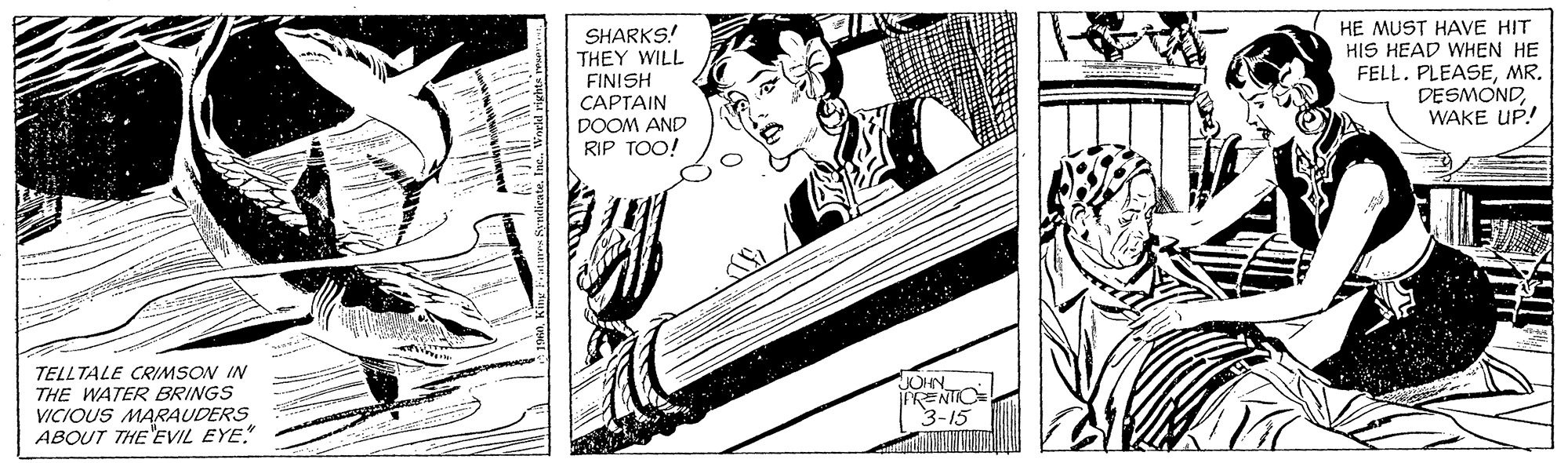 Parallel OCR: HE MUST HAVE HIT HIS HEAD WHEN HE SHARKS! THEY WILL FINISH CAPTAIN DOOM AND RIP TOO! FELL. PLEASEMR. DESMONDWAKE UP! TELLTALE CRIMSON IN THE WATER BRINGS VICIOUS MARAUDERS ABOUT THE EVIL EYE." JOHN 3-15 HE MUST HAVE HIT HIS HEAD WHEN HE SHARKS! THEY WILL FINISH CAPTAIN DOOM AND RIP TOO! FELL. PLEASEMR. DESMONDWAKE UP! TELLTALE CRIMSON IN THE WATER BRINGS VICIOUS MARAUDERS ABOUT THE EVIL EYE." JOHN 3-15