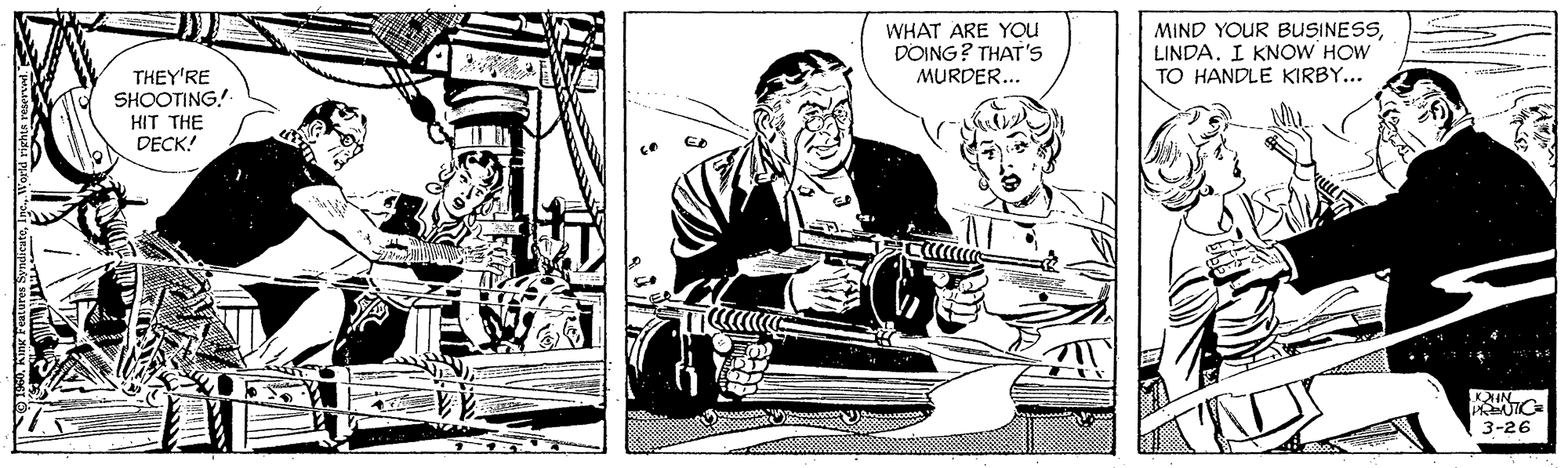 Engineering OCR: WHAT ARE You DOING? THAT' MURDER... MIND YOUR BUSINESSLINDA. I KNOW HOW TO HANDLE KIRBY... THEY'RE SHOOTING! HIT THE DECK! KNIN 3-26 WHAT ARE You DOING? THAT' MURDER... MIND YOUR BUSINESSLINDA. I KNOW HOW TO HANDLE KIRBY... THEY'RE SHOOTING! HIT THE DECK! KNIN 3-26