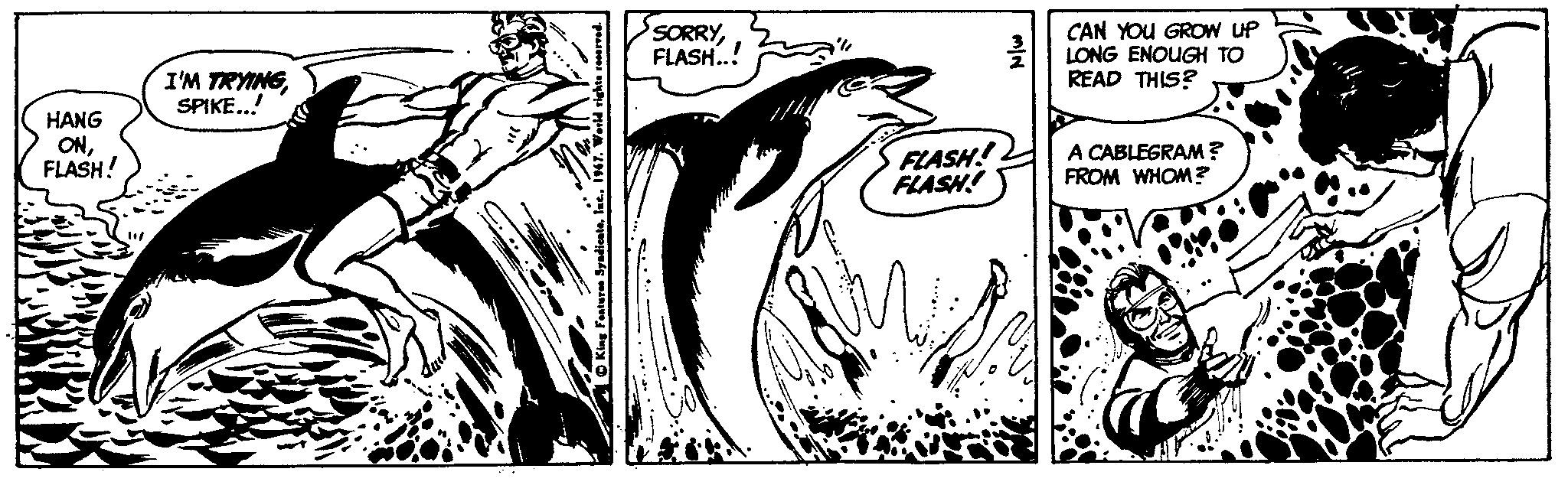 Drawing OCR: SORRYFLASH..! CAN YOU GROW UP LONG ENOUGH TO READ THIS? I'M TRYINGSPIKE... HANG ONFLASH! FLASH! FLASH! A CABLEGRAM ? FROM WHOM? SORRYFLASH..! CAN YOU GROW UP LONG ENOUGH TO READ THIS? I'M TRYINGSPIKE... HANG ONFLASH! FLASH! FLASH! A CABLEGRAM ? FROM WHOM?