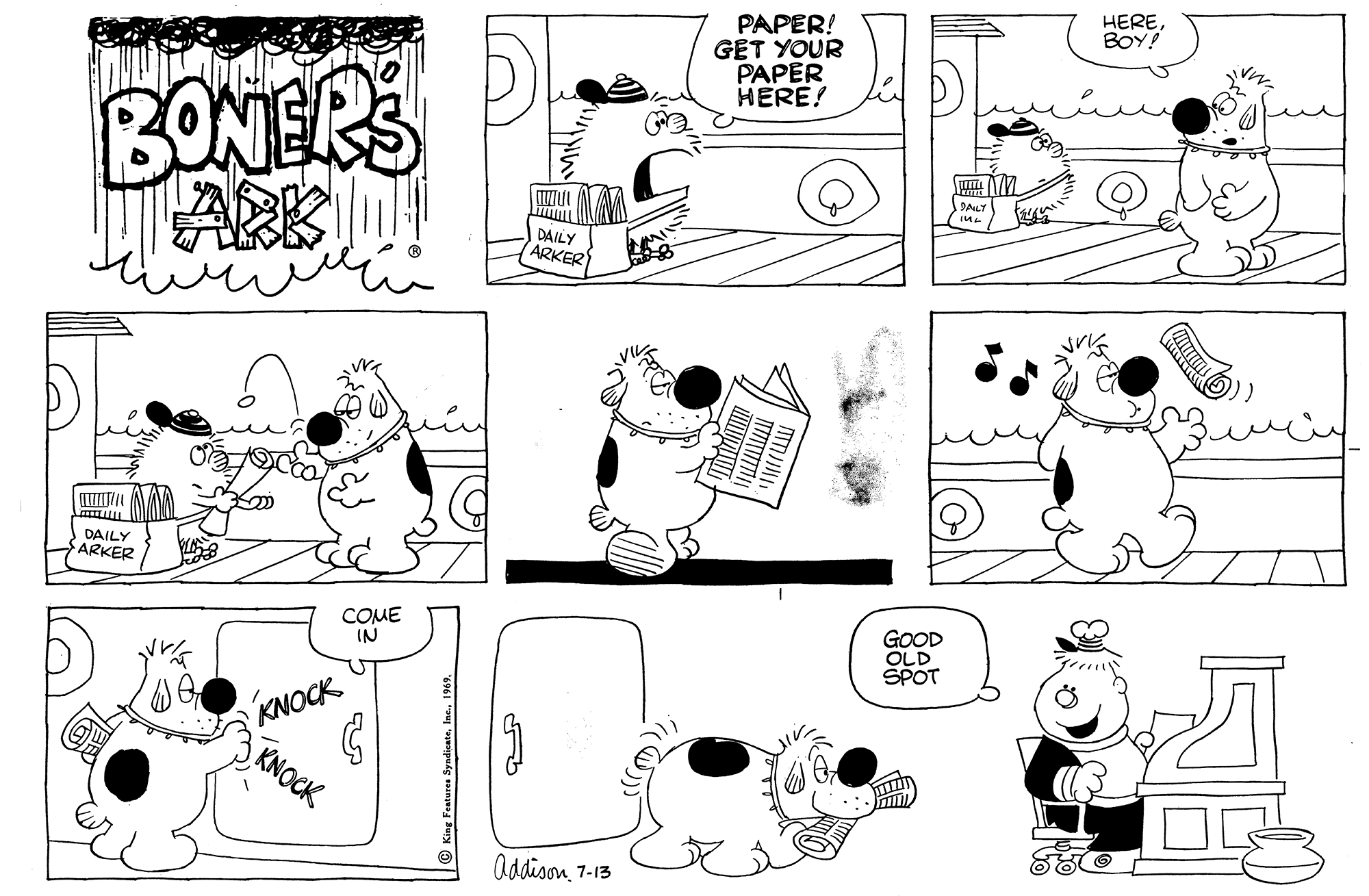 Organism OCR: HEREBOY! PAPER! GET YOUR PAPER HERE! BONERS DALY DAILY ARKER DAILY ARKER COME IN GOOD OLD ŠPOT KNOCK KNOCK Addison 7-13 HEREBOY! PAPER! GET YOUR PAPER HERE! BONERS DALY DAILY ARKER DAILY ARKER COME IN GOOD OLD ŠPOT KNOCK KNOCK Addison 7-13