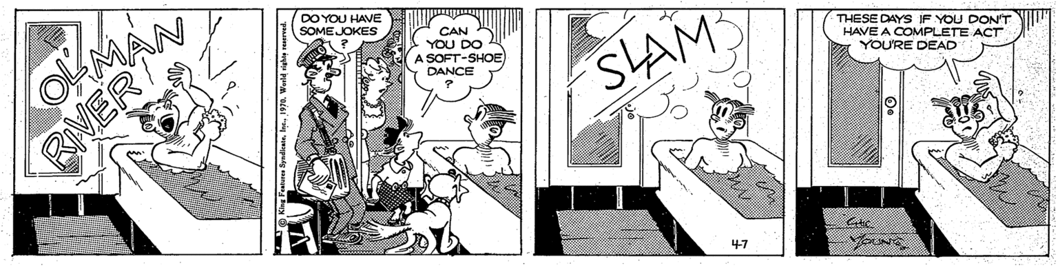 Parallel OCR: DO YOU HAVE SOMEJOKES CAN YOU DO A SOFT-SHOE SIAM THESE DAYS IF YOU DON'T HAVE A COMPLETE ACT YOU'RE DEAD DANCE BIVER 47 DO YOU HAVE SOMEJOKES CAN YOU DO A SOFT-SHOE SIAM THESE DAYS IF YOU DON'T HAVE A COMPLETE ACT YOU'RE DEAD DANCE BIVER 47