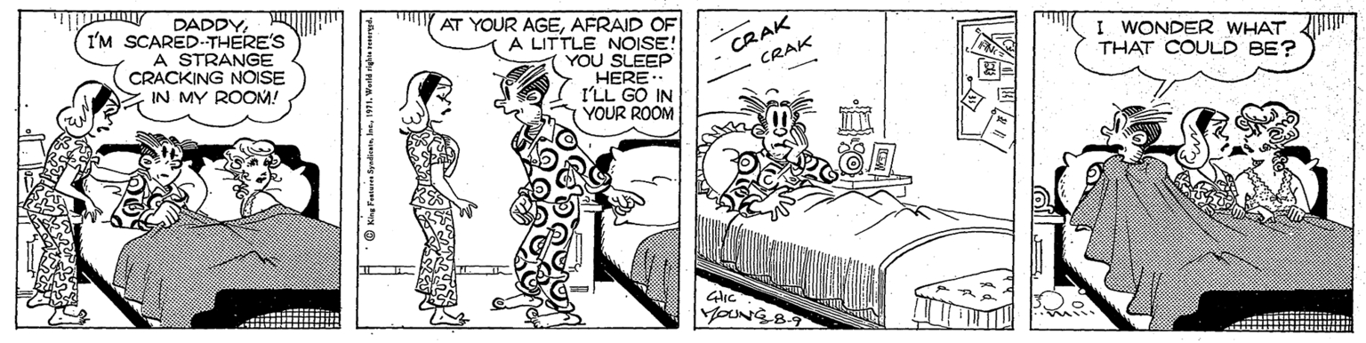 Parallel OCR: DADDYI'M SCARED-THERE'S A STRANGE CRACKING NOISE IN MY ROOM! AT YOUR AGEAFRAID OF A LITTLE NOISE! YOU SLEEP HERE.. I'LL GO IN YOUR ROOM CRAK CRAK I WONDER WHAT A THAT COULD BE? DADDYI'M SCARED-THERE'S A STRANGE CRACKING NOISE IN MY ROOM! AT YOUR AGEAFRAID OF A LITTLE NOISE! YOU SLEEP HERE.. I'LL GO IN YOUR ROOM CRAK CRAK I WONDER WHAT A THAT COULD BE?