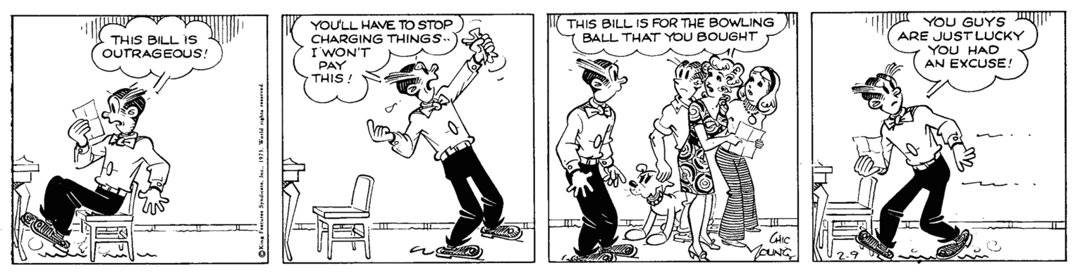 Drawing OCR: YOU'LL HAVE TO STOP CHARGING THINGS. I WON'T PAY THIS ! YOU GUYS ARE JUSTLUCKY YOU HAD AN EXCUSE! THIS BILL IS FOR THE BOWLING BALL THAT YOU BOUGHT THIS BILL 1s OUTRAGEOUS! YONG YOU'LL HAVE TO STOP CHARGING THINGS. I WON'T PAY THIS ! YOU GUYS ARE JUSTLUCKY YOU HAD AN EXCUSE! THIS BILL IS FOR THE BOWLING BALL THAT YOU BOUGHT THIS BILL 1s OUTRAGEOUS! YONG