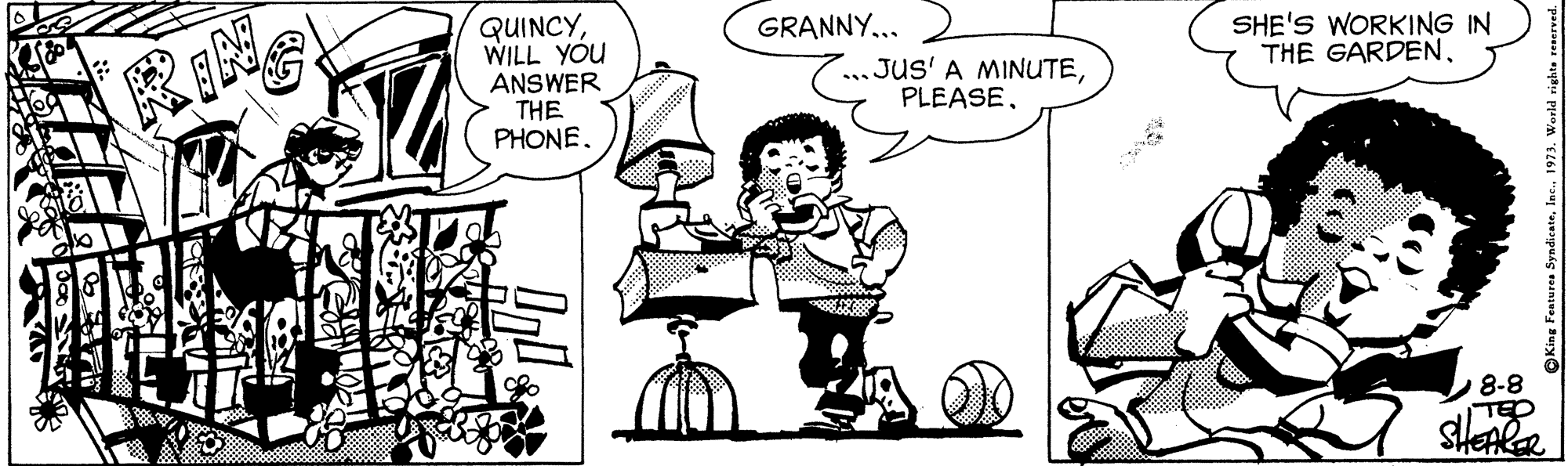 Gesture OCR: SHE'S WORKING IN THE GARDENWILL YOU ANSWER THE PHONE. GRANNY... JUS' A MINUTE8-8 SHE'S WORKING IN THE GARDENWILL YOU ANSWER THE PHONE. GRANNY... JUS' A MINUTE