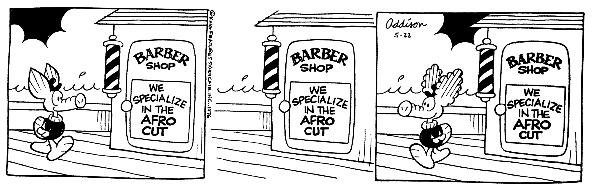 Illustration OCR: Addison S-22 BARBER BARBER BARBER SHOP SHOP SHOP WE WE SPECIALIZE IN THE AFRO CUT WE SPECIALIZE IN THE AFRO CUT AFRO CUT Addison S-22 BARBER BARBER BARBER SHOP SHOP SHOP WE WE SPECIALIZE IN THE AFRO CUT WE SPECIALIZE IN THE AFRO CUT AFRO CUT