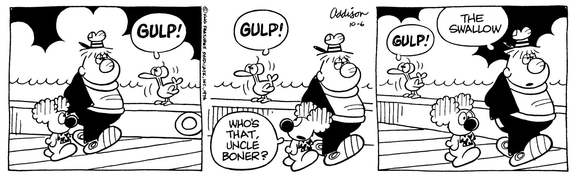 Font OCR: Oddison GULP! (GULP! THE SWALLOW 10-6 GULP! WHO'S THATUNCLE BONER? Oddison GULP! (GULP! THE SWALLOW 10-6 GULP! WHO'S THATUNCLE BONER?