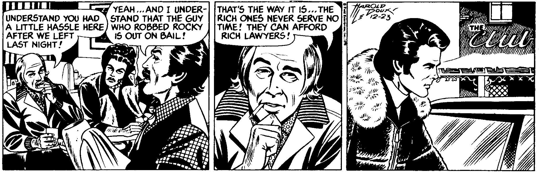 Interaction Faces (1) OCR: HAROLD DouK UNDERSTAND YOU HAD A LITTLE HASSLE HERE) WHO ROBBED ROCKY AFTER WE LEFT LAST NIGHT ! YEAH... AND I UNDER- STAND THAT THE GUY THAT'S THE WAY IT IS... THE RICH ONES NEVER SERVE NO ZE12-23 TIME! THEY CAN AFFORD RICH LAWYERS! IS OUT ON BAIL! HAROLD DouK UNDERSTAND YOU HAD A LITTLE HASSLE HERE) WHO ROBBED ROCKY AFTER WE LEFT LAST NIGHT ! YEAH... AND I UNDER- STAND THAT THE GUY THAT'S THE WAY IT IS... THE RICH ONES NEVER SERVE NO ZE12-23 TIME! THEY CAN AFFORD RICH LAWYERS! IS OUT ON BAIL!