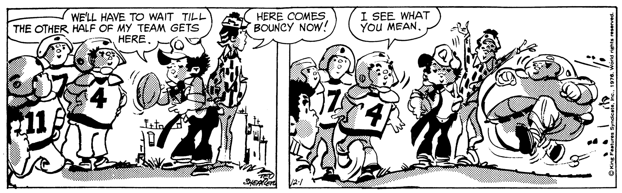 Sharing OCR: WE'LL HAVE TO WAIT TILL THE OTHER HALF OF MY TEAM GETS HERE COMES BOUNCY NOW! I SEE WHAT YOU MEAN. HERE. WE'LL HAVE TO WAIT TILL THE OTHER HALF OF MY TEAM GETS HERE COMES BOUNCY NOW! I SEE WHAT YOU MEAN. HERE.