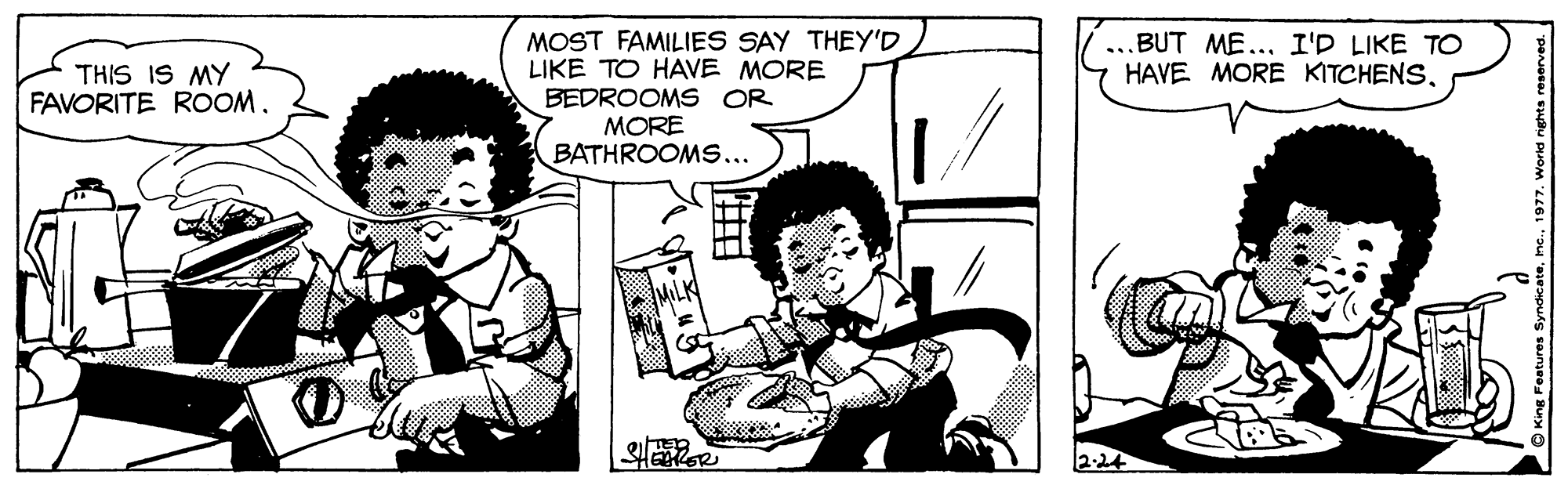 Gesture OCR: MOST FAMILIES SAY THEY'D LIKE TO HAVE MORE BUT ME... I'D LIKE TO HAVE MORE KITCHENSTHIS IS MY FAVORITE ROOM. BEDROOMS OR MORE BATHROOMS... SHEER 2:24 MOST FAMILIES SAY THEY'D LIKE TO HAVE MORE BUT ME... I'D LIKE TO HAVE MORE KITCHENSTHIS IS MY FAVORITE ROOM. BEDROOMS OR MORE BATHROOMS... SHEER 2:24