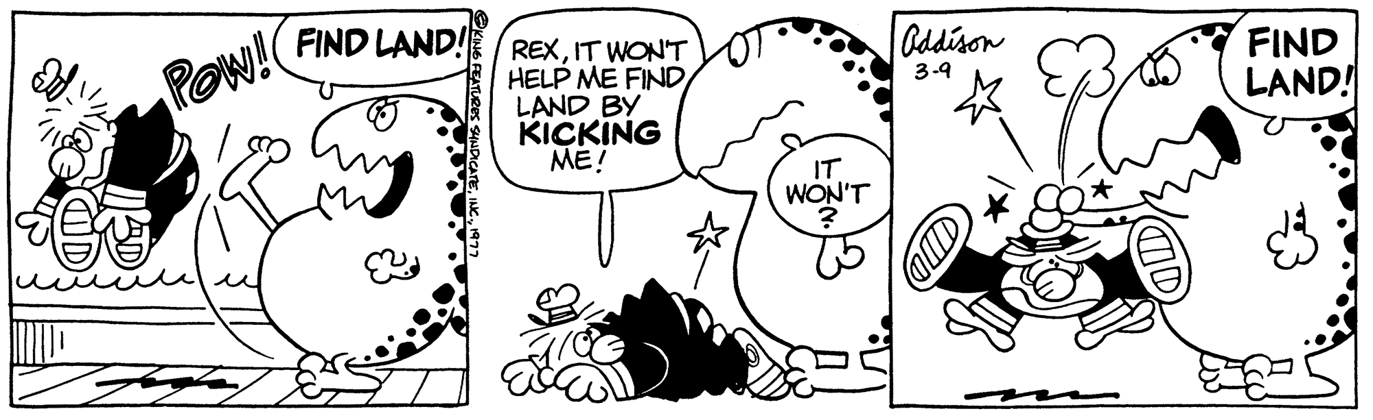 Organism OCR: POW! FIND LAND! REXIT WON'T HELP ME FIND LAND BY KICKING ME! IT WON'T Addison 3-9 BO FIND LAND! POW ! FIND LAND ! REXIT WON'T HELP ME FIND LAND BY KICKING ME ! IT WON'T Addison 3-9 BO FIND LAND !