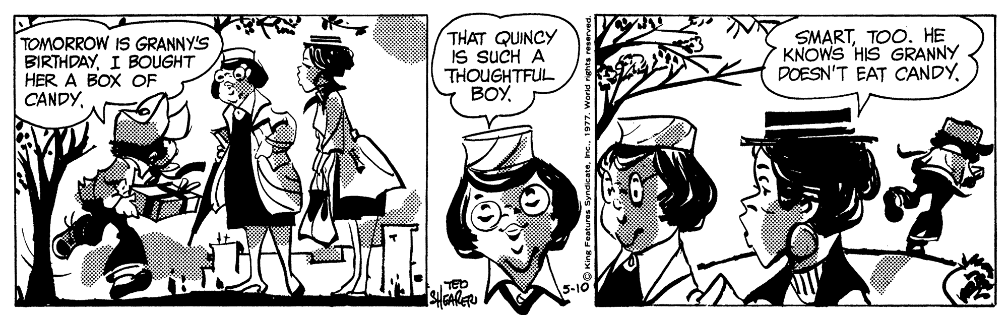 Gesture OCR: TOMORROW IS GRANNY'S BIRTHDAYI BOUGHT HER A BOX OF CANDYTHAT QUINCY IS SUCH A THOUGHTFUL BOYTOO. HE KNOWS HIS GRANNY DOESN'T EAT CANDYTED 5-10 OO King Featu TOMORROW IS GRANNY'S BIRTHDAYI BOUGHT HER A BOX OF CANDYTHAT QUINCY IS SUCH A THOUGHTFUL BOYTOO. HE KNOWS HIS GRANNY DOESN'T EAT CANDYTED 5-10 OO King Featu