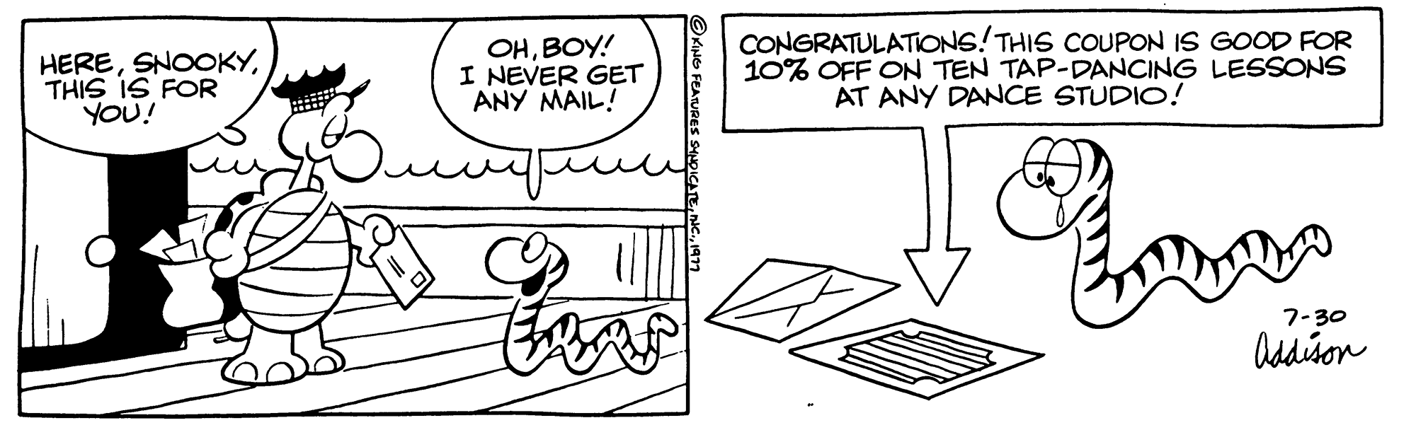 Diagram OCR: HERETHIS IS FOR YOU! OHBOY! I NEVER GET ANY MAIL! tras CONGRATULATIONS! THIS COUPON IS GOOD FOR 10% OFF ON TEN TAP-DANCING LESSONS AT ANY DANCE STUDIO! 7-30 Addison HERETHIS IS FOR YOU ! OHBOY ! I NEVER GET ANY MAIL ! tras CONGRATULATIONS ! THIS COUPON IS GOOD FOR 10 % OFF ON TEN TAP - DANCING LESSONS AT ANY DANCE STUDIO ! 7-30 Addison