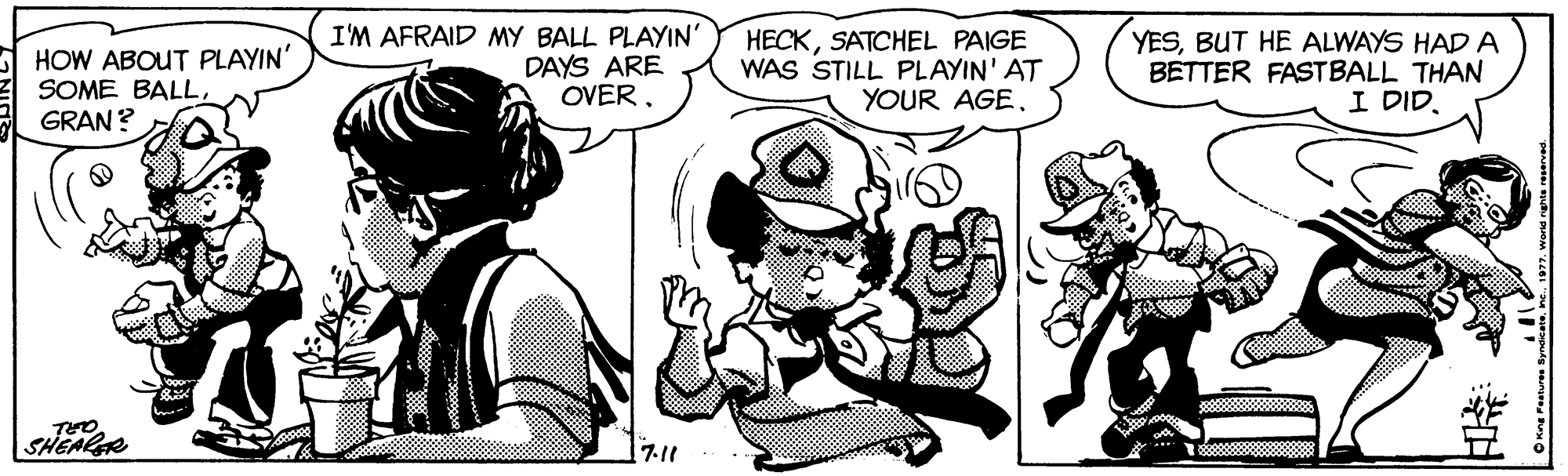 Gesture OCR: HOW ABOUT PLAYIN' SOME BALLGRAN? I'M AFRAID MY BALL PLAYIN' DAYS ARE OVER. HECKSATCHEL PAIGE WAS STILL PLAYIN' AT YOUR AGEBUT HE ALWAYS HAD A BETTER FASTBALL THAN I DIDSHEALR 7-11 HOW ABOUT PLAYIN' SOME BALLGRAN? I'M AFRAID MY BALL PLAYIN' DAYS ARE OVER. HECKSATCHEL PAIGE WAS STILL PLAYIN' AT YOUR AGEBUT HE ALWAYS HAD A BETTER FASTBALL THAN I DIDSHEALR 7-11