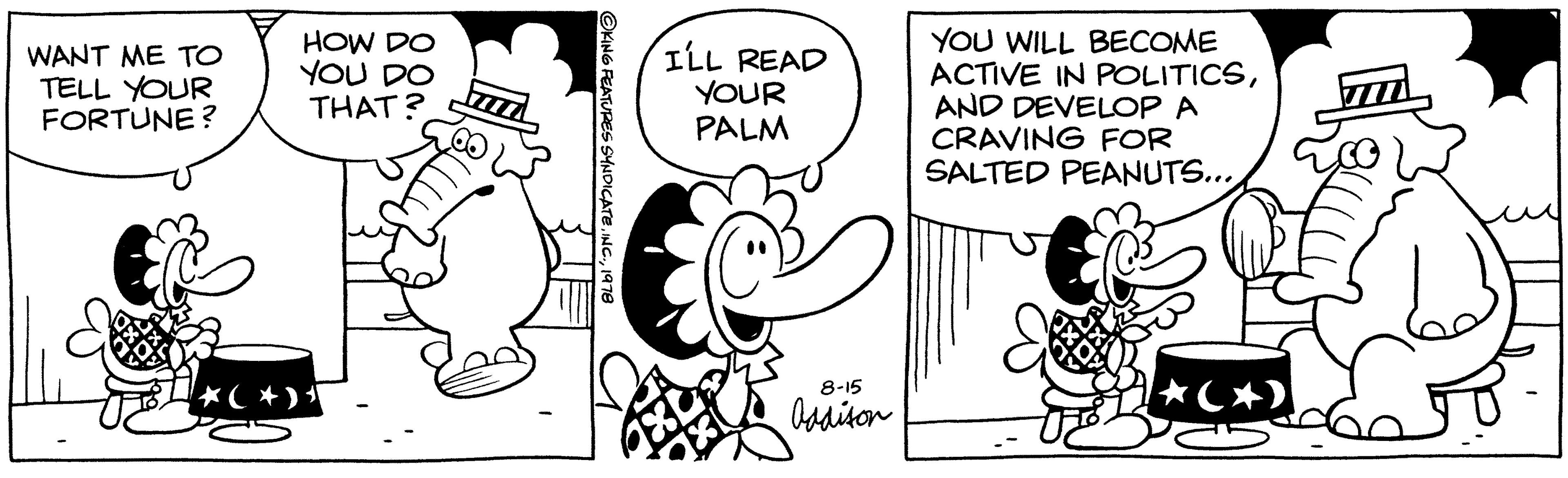 Gesture OCR: WANT ME TO TELL YOUR FORTUNE? * (*) HOW DO YOU DO THAT? ?KING FEATURES SYNDICATE1978 ILL READ YOUR PALM 8-15 ?????? YOU WILL BECOME ACTIVE IN POLITICSAND DEVELOP A CRAVING FOR SALTED PEANUTS... (*) WANT ME TO TELL YOUR FORTUNE ? * ( * ) HOW DO YOU DO THAT ? ?KING FEATURES SYNDICATEINC .1978 ILL READ YOUR PALM 8-15 ?????? YOU WILL BECOME ACTIVE IN POLITICSAND DEVELOP A CRAVING FOR SALTED PEANUTS ... ( * )
