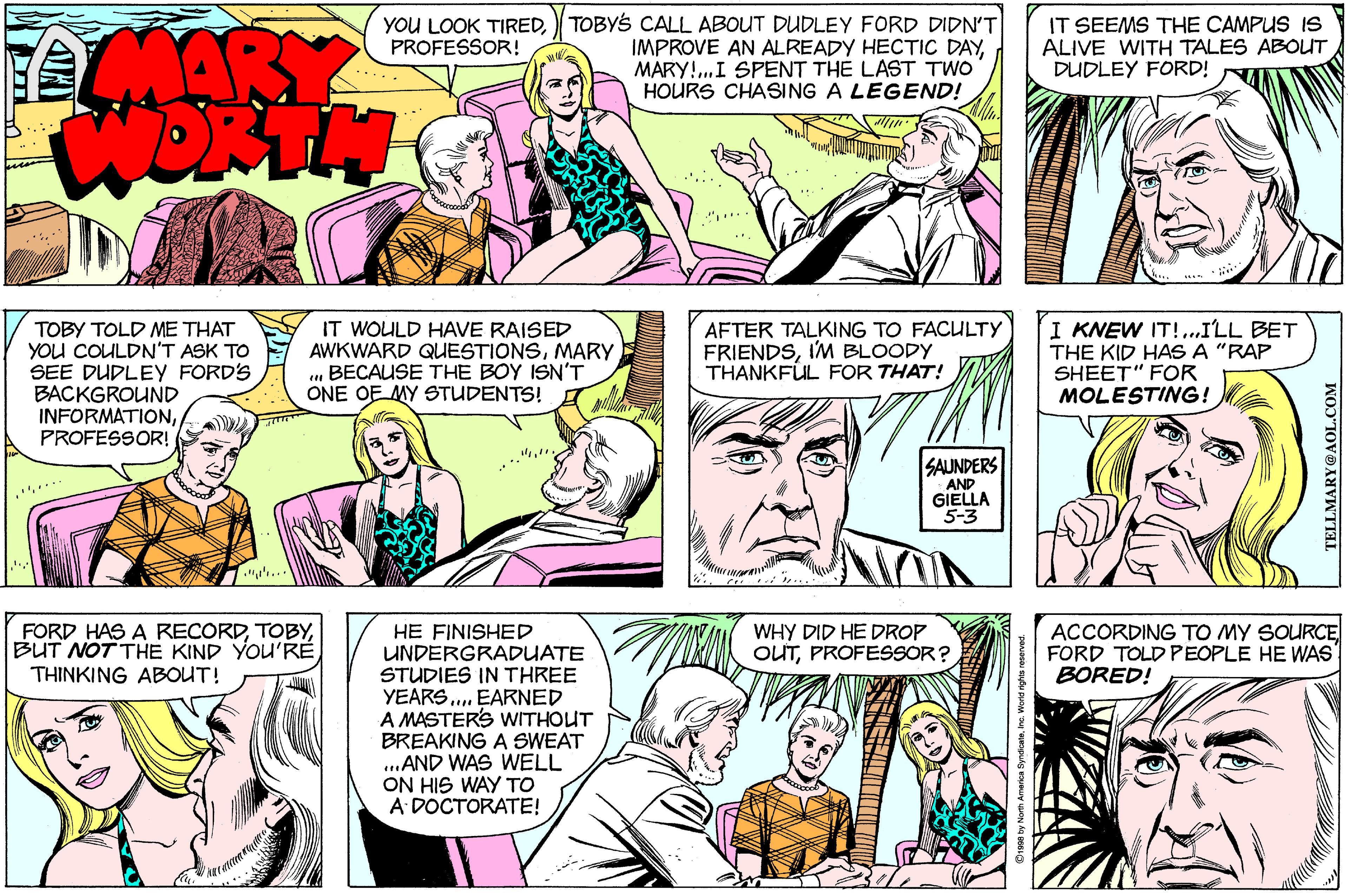 Sharing OCR: YOU LOOK TIREDTOBYS CALL ABOUT DUDLEY FORD DIDN'T IMPROVE AN ALREADY HECTIC DAYMARY!.I SPENT THE LAST TWO HOURS CHASING A LEGEND! IT SEEMS THE CAMPUS IS ALIVE WITH TALES ABOUT DUDLEY FORD! MARY WORTH PROFESSOR! ... TOBY TOLD ME THAT YOu COULDN'T ASK TO SEE DUDLEY FORD'S BACKGROUND INFORMATIONPROFESSOR! IT WOULD HAVE RAISED AWKWARD QUESTIONSMARY . BECAUSE THE BOY ISN'T ONE OF MY STUDENTS! AFTER TALKING TO FACLULTY FRIENDSI'M BLOODY THANKFUL FOR THAT! I KNEW IT!..ILL BET THE KID HAS A "RAP SHEET" FOR MOLESTING! ... SAUNDERS AND GIELLA 5-3 FORD HAS A RECORDBUT NOT THE KIND YOU'R? THINKING ABOUT! ACCORDING TO MY SOURCE FORD TOLD PEOPLE HE WAS BORED! HE FINISHED UNDERGRADUATE STUDIES IN THREE YEARS. EARNED A MASTERS WITHOUT BREAKING A SWEAT .AND WAS WELL ON HIS WAY TO A DOCTORATE! WHY DID HE DROP OUTPROFESSOR? TELLMARY@AOL.COM YOU LOOK TIREDTOBYS CALL ABOUT DUDLEY FORD DIDN'T IMPROVE AN ALREADY HECTIC DAYMARY!.I SPENT THE LAST TWO HOURS CHASING A LEGEND! IT SEEMS THE CAMPUS IS ALIVE WITH TALES ABOUT DUDLEY FORD! MARY WORTH PROFESSOR! ... TOBY TOLD ME THAT YOu COULDN'T ASK TO SEE DUDLEY FORD'S BACKGROUND INFORMATIONPROFESSOR! IT WOULD HAVE RAISED AWKWARD QUESTIONSMARY . BECAUSE THE BOY ISN'T ONE OF MY STUDENTS! AFTER TALKING TO FACLULTY FRIENDSI'M BLOODY THANKFUL FOR THAT! I KNEW IT!..ILL BET THE KID HAS A "RAP SHEET" FOR MOLESTING! ... SAUNDERS AND GIELLA 5-3 FORD HAS A RECORDBUT NOT THE KIND YOU'R? THINKING ABOUT! ACCORDING TO MY SOURCE FORD TOLD PEOPLE HE WAS BORED! HE FINISHED UNDERGRADUATE STUDIES IN THREE YEARS. EARNED A MASTERS WITHOUT BREAKING A SWEAT .AND WAS WELL ON HIS WAY TO A DOCTORATE! WHY DID HE DROP OUTPROFESSOR? TELLMARY@AOL.COM