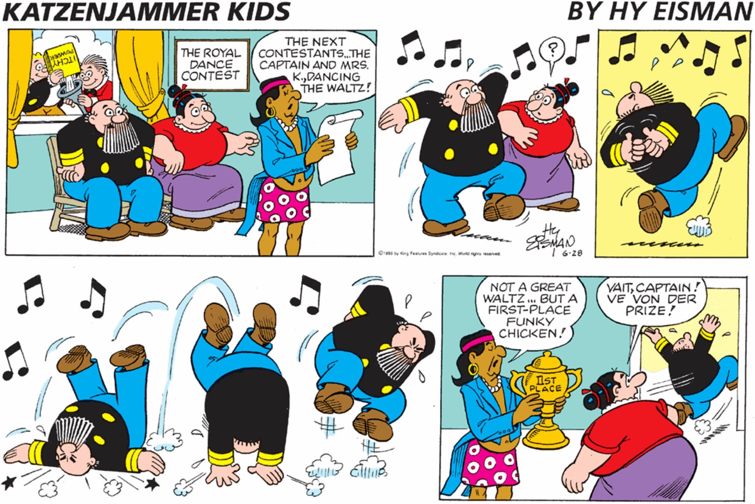 Organism OCR: KATZENJAMMER KIDS BY HY EISMAN VHY CAN'T VE VATCH? 'CuZ I DON'T TRUST YOU TO CHUST VATCH! THE ROYAL DANCE CONTEST THE NEXT CONTESTANTS.THE CAPTAIN AND MRS. K.DANCING THE WALTZ! I 6-20 NOT A GREAT WALTZ. BUT A FIRST-PLACE FUNKY CHICKEN!) VAITCAPTAIN: VE VON DER PRIZE! IST KATZENJAMMER KIDS BY HY EISMAN VHY CAN'T VE VATCH? 'CuZ I DON'T TRUST YOU TO CHUST VATCH! THE ROYAL DANCE CONTEST THE NEXT CONTESTANTS.THE CAPTAIN AND MRS. K.DANCING THE WALTZ! I 6-20 NOT A GREAT WALTZ. BUT A FIRST-PLACE FUNKY CHICKEN!) VAITCAPTAIN: VE VON DER PRIZE! IST