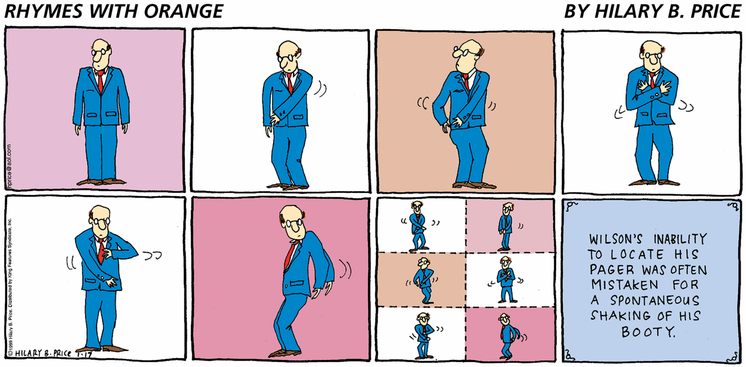 Collar OCR: with (MES WILSON'S INABILITY TO LOCATE HIS PAGER WAS OFTEN OR FANG MISTAKEN FOR A SPONTANEOUS SHAKING OF HIS BOOTY. 5 HILARY 8. PRICE with (MES WILSON'S INABILITY TO LOCATE HIS PAGER WAS OFTEN OR FANG MISTAKEN FOR A SPONTANEOUS SHAKING OF HIS BOOTY. 5 HILARY 8. PRICE