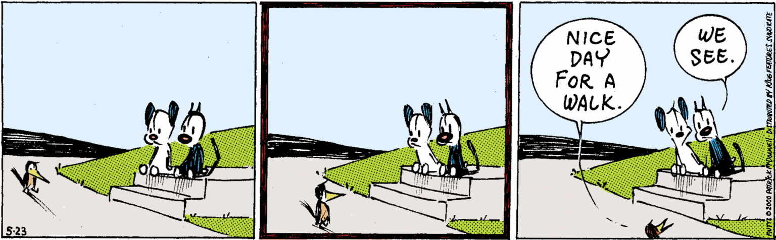 Drawing OCR: WE SEE. NICE DAY FOR A WALK. 00 5-23 WE SEE. NICE DAY FOR A WALK. 00 5-23