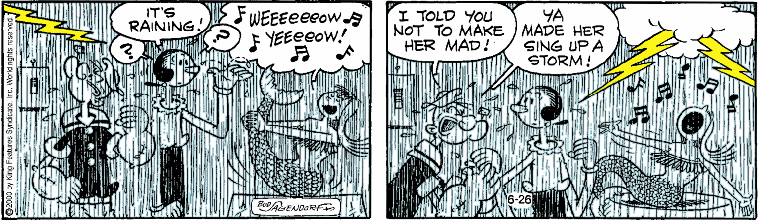 Font OCR: IT'S RAINING. WEEEeeeow F YEEECOW! I TOLD YOU NOT TO MAKE HER MAD! YA MADE HER SING UP A STORM! Bue AENDORFTO IT'S RAINING. WEEEeeeow F YEEECOW! I TOLD YOU NOT TO MAKE HER MAD! YA MADE HER SING UP A STORM! Bue AENDORFTO