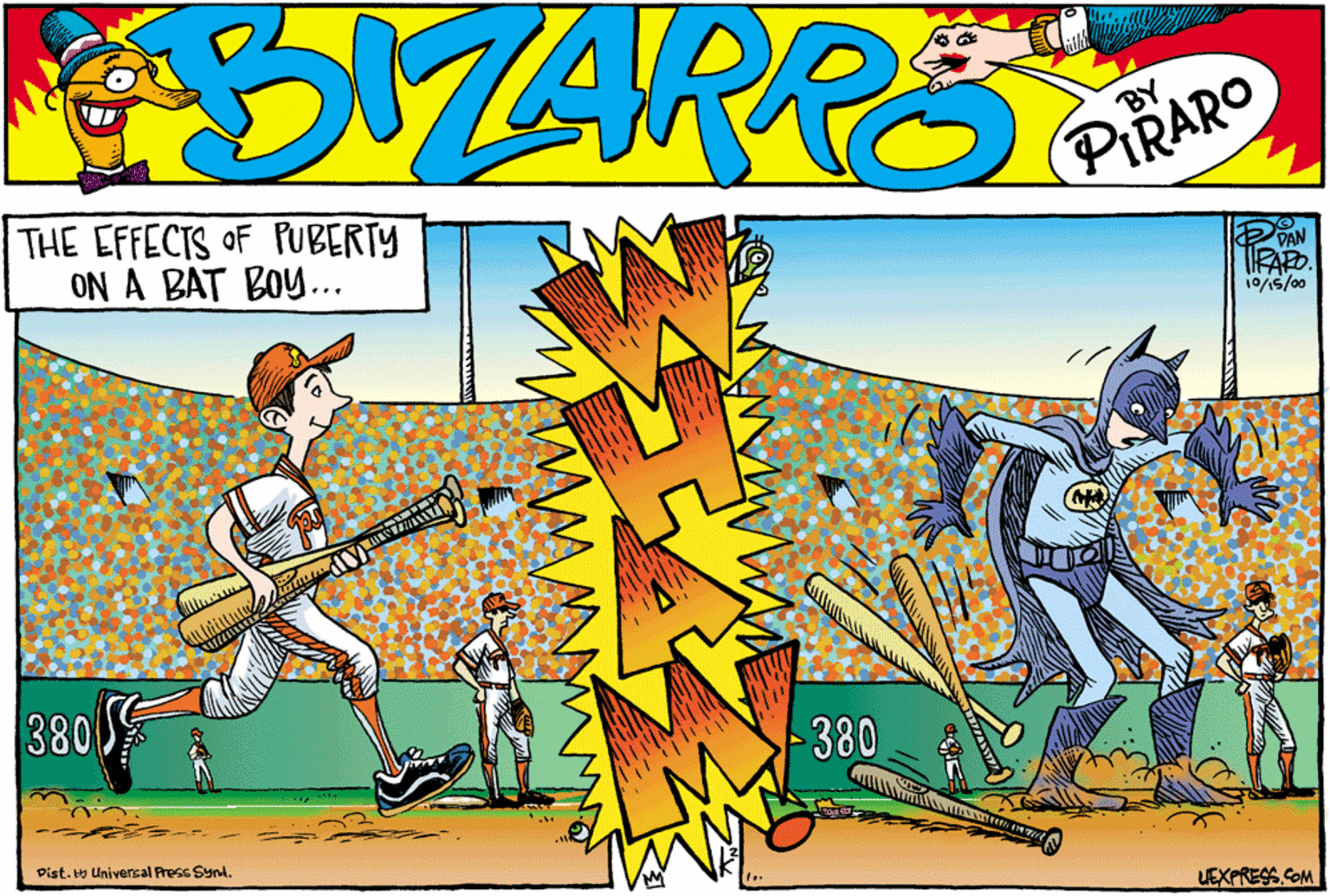 Animated cartoon OCR: THE EFFECTS OF PUBERTY ON A BAT BOY... DAN 00/S/o1 380 380 D BY TRAP Pist. H Univencal Press Synd. LEXPRESS.COM THE EFFECTS OF PUBERTY ON A BAT BOY... DAN 00/S/o1 380 380 D BY TRAP Pist. H Univencal Press Synd. LEXPRESS.COM