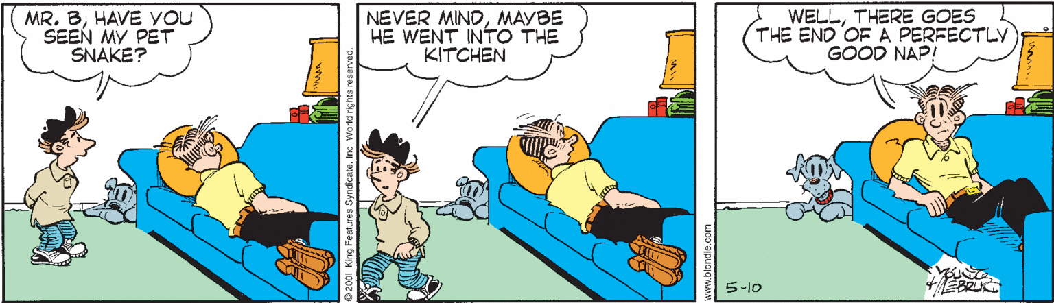Graphics OCR: MR. BHAVE YOU SEEN MY PET SNAKE? NEVER MINDMAYBE HE WENT INTO THE KITCHEN WELLTHERE GOES THE END OF A PERFECTLY GOOD NAP! 5-10 ? MR. BHAVE YOU SEEN MY PET SNAKE? NEVER MINDMAYBE HE WENT INTO THE KITCHEN WELLTHERE GOES THE END OF A PERFECTLY GOOD NAP! 5-10 ?