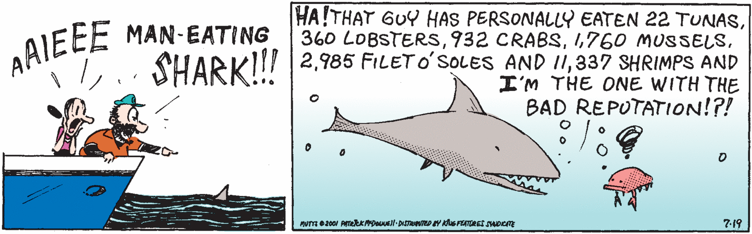 Tail OCR: HA!THAT GUY HAS PERSONALLY EATEN 22 TUNAS337 SHRIMPS AND I'm THE ONE WITH THE BAD REPUTATION!?! MAN-EATING AAIEEE 7-19 HA!THAT GUY HAS PERSONALLY EATEN 22 TUNAS360 LOBSTERS932 CRABS760 MUSSELSSHARK!! |2985 FILET O?SOLES AND II337 SHRIMPS AND I'm THE ONE WITH THE BAD REPUTATION!?! MAN-EATING AAIEEE 7-19