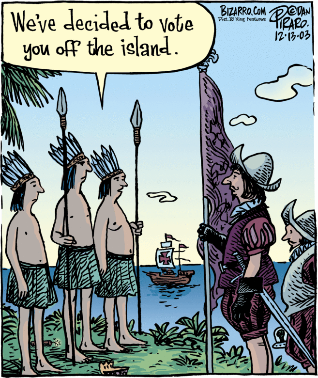 Design OCR: We've decided to vote you off the island. BIZARRO.COM IRARO 12-13-03 Dist. W King Features We've decided to vote you off the island. BIZARRO.COM IRARO 12-13-03 Dist. W King Features