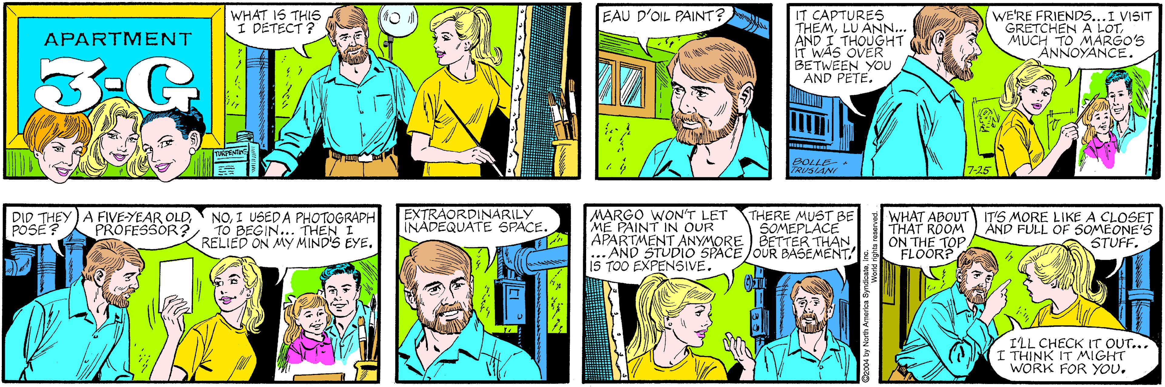 Jaw OCR: WHAT 1S THI5 I DETECT ? EAU D'OIL PAINT? APARTMENT 3:G IT CAPTURES THEMLU ANN... AND I THOUGHT IT WAS OVER BETWEEN YOU AND PETE. WE'RE FRIENDS...I VISIT GRETCHEN A LOTMUCH TO MÁRGO'S ANNOYANCE. DID THEY) A FIVE-YEAR OLDPOSE? NOI USEDA PHOTOGRAPH TO BEGIN... THEN I RELIED ON MY MIND'S EYE. PROFESSOR? ? SOLLE- TRUSIANI 7-25 EXTRAORDINARILY INADEQUATE SPACE. MARGO WON'T LET ME PAINT IN OUR APARTMENT ANYMORE BETTER THAN ... AND STUDIO SPACE/OUR BASEMENT. 15 TOO EXPENSIVE. THERE MUST BE SOMEPLACE WHAT ABOUT THAT ROOM ON THE TOP FLOOR? IT'S MORE LIKE A CLOSET ÁND FULL OF SOMEONE'S STUFF. ILL CHECK IT OUT... I THINK IT MIGHT WORK FOR YOU. ©2004 by North America SyndicateIn WHAT 1S THI5 I DETECT ? EAU D'OIL PAINT? APARTMENT 3:G IT CAPTURES THEMLU ANN... AND I THOUGHT IT WAS OVER BETWEEN YOU AND PETE. WE'RE FRIENDS...I VISIT GRETCHEN A LOTMUCH TO MÁRGO'S ANNOYANCE. DID THEY) A FIVE-YEAR OLDPOSE? NOI USEDA PHOTOGRAPH TO BEGIN... THEN I RELIED ON MY MIND'S EYE. PROFESSOR? ? SOLLE- TRUSIANI 7-25 EXTRAORDINARILY INADEQUATE SPACE. MARGO WON'T LET ME PAINT IN OUR APARTMENT ANYMORE BETTER THAN ... AND STUDIO SPACE/OUR BASEMENT. 15 TOO EXPENSIVE. THERE MUST BE SOMEPLACE WHAT ABOUT THAT ROOM ON THE TOP FLOOR? IT'S MORE LIKE A CLOSET ÁND FULL OF SOMEONE'S STUFF. ILL CHECK IT OUT... I THINK IT MIGHT WORK FOR YOU. ©2004 by North America Syndicate