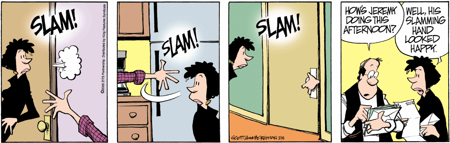 Black hair OCR: SLAM! HOWS JEREMK ) WELLHIS SLAMMING HAND LÖOKED HAPPK. SLAM! DOING THIS AFTERNOON? SLAM! SLAM! HOWS JEREMK ) WELLHIS SLAMMING HAND LÖOKED HAPPK. SLAM! DOING THIS AFTERNOON? SLAM!