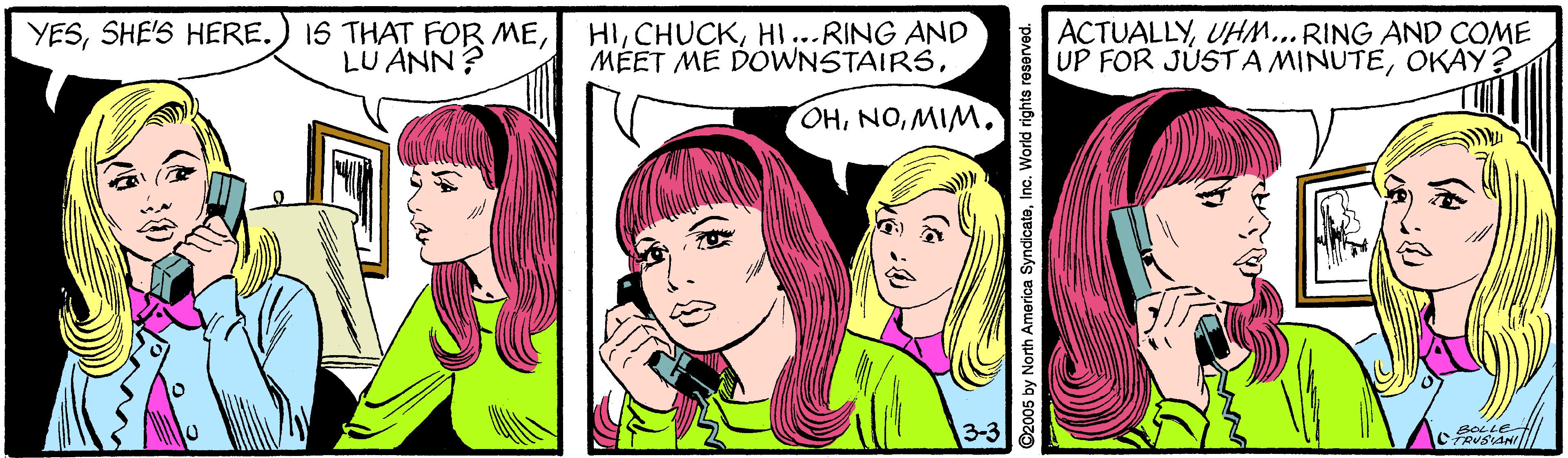 Pink OCR: YESLU ANN? HIHI...RING AND MÉET ME DOWNSTAIRSUHM.... RING AND COME UP FOR JUSTA MINUTEOKAY? OHMIM. BOLLE- FRUSIAN YESSHE'S HERE.) IS THAT FOR MELU ANN? HIHI...RING AND MÉET ME DOWNSTAIRSUHM.... RING AND COME UP FOR JUSTA MINUTEOKAY? OHMIM. BOLLE- FRUSIAN