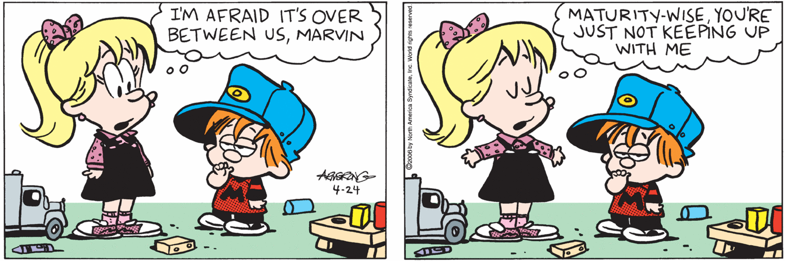 Organism OCR: I'M AFRAID IT'S OVER BETWEEN USMARVIN MATURITY-WISEYOU'RE JUST NOT KEEPING UP WITH ME AGGRNG- 4-24 I'M AFRAID IT'S OVER BETWEEN USMARVIN MATURITY-WISEYOU'RE JUST NOT KEEPING UP WITH ME AGGRNG- 4-24