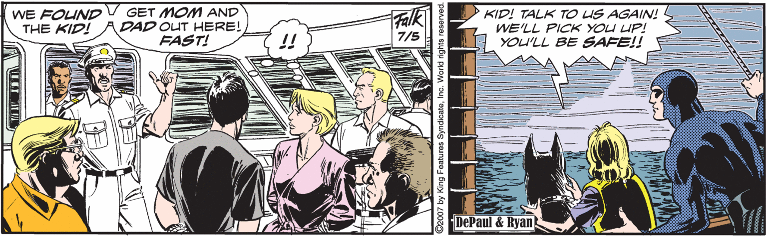 Illustration OCR: WE FOUNDV GET MOM AND DAD OUT HERE! FAST! Falk KID! TALK TO US AGAIN! WE'LL PICK YOU UP! YOU'LL BE SAFE!! THE KID! 7/5 DePaul & Ryan WE FOUNDV GET MOM AND DAD OUT HERE! FAST! Falk KID! TALK TO US AGAIN! WE'LL PICK YOU UP! YOU'LL BE SAFE!! THE KID! 7/5 DePaul & Ryan