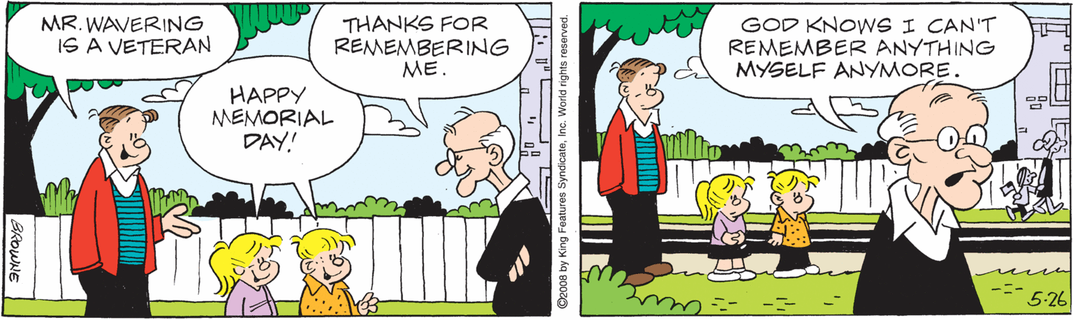 Gesture OCR: MR. WAVERING IS A VETERAN THANKS FOR REMEMBERING ME. GOD KNOWS I CAN'T REMEMBER ANYTHING MYSELF ANYMORE. HAPPY MEMORIAL DAY! 5.26 BROWNE ©2008 by King Features SyndicateInc. World rights reserved. MR. WAVERING IS A VETERAN THANKS FOR REMEMBERING ME. GOD KNOWS I CAN'T REMEMBER ANYTHING MYSELF ANYMORE. HAPPY MEMORIAL DAY! 5.26 BROWNE ©2008 by King Features SyndicateInc. World rights reserved.