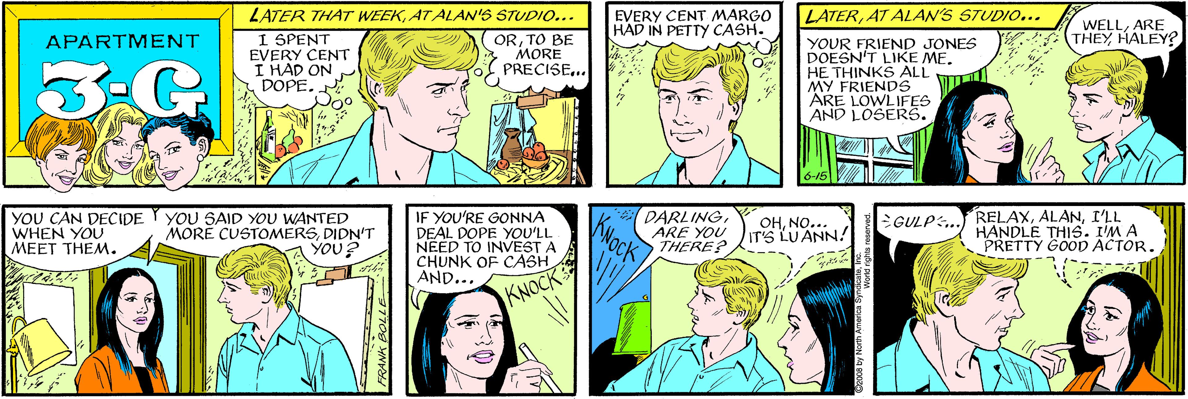 Jaw OCR: LATER THAT WEEKAT ALAN'S STUDIO... EVERY CENT MARGO HAD IN PETTY CASH. I SPENT EVERY CENT I HAD ON DOPE. APARTMENT ORTO BE MORE PRECISE... 3-G YOU CAN DECIDE Y YOU SAID YOU WANTED WHEN YOU ???? THEM. LATERAT ALAN'S STUDIO... WELLARE THEYHALEY? MORE CUSTOMERSDIDN'T YOU? YOUR FRIEND JONES DOESN'T LIKE MEHE THINKS ALL MY FRIENDS ARE LOWLIFES AND LOSERS. 6-15 IF YOU'RE GONNA DEAL DOPE YOU'LL NEED TO INVEST A CHUNK OF CASH AND... KHOCK DARLINGARE YOU THERE? GULP:.. RELAXI'LL HANDLE THIS. I'M A PRETTY GÖOD ACTOR. OHNO... IT'S LUANN! KNOCK LATER THAT WEEKAT ALAN'S STUDIO... EVERY CENT MARGO HAD IN PETTY CASH. I SPENT EVERY CENT I HAD ON DOPE. APARTMENT ORTO BE MORE PRECISE... 3-G YOU CAN DECIDE Y YOU SAID YOU WANTED WHEN YOU ???? THEM. LATERAT ALAN'S STUDIO... WELLARE THEYHALEY? MORE CUSTOMERSDIDN'T YOU? YOUR FRIEND JONES DOESN'T LIKE MEHE THINKS ALL MY FRIENDS ARE LOWLIFES AND LOSERS. 6-15 IF YOU'RE GONNA DEAL DOPE YOU'LL NEED TO INVEST A CHUNK OF CASH AND... KHOCK DARLINGARE YOU THERE? GULP:.. RELAXI'LL HANDLE THIS. I'M A PRETTY GÖOD ACTOR. OHNO... IT'S LUANN! KNOCK